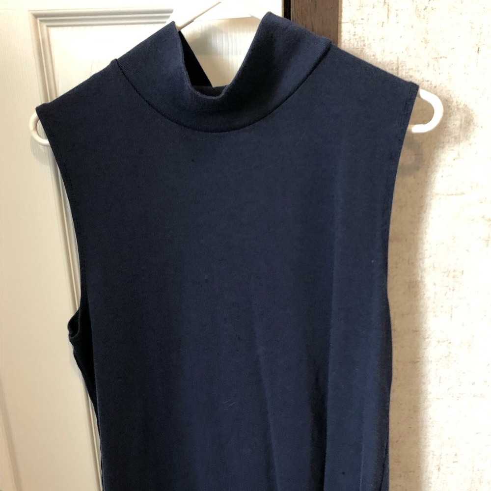 Croft & Barrow Navy Sleeveless Turtleneck Sz XL